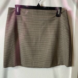 H&M Brown And Tan Houndstooth Mini Skirt